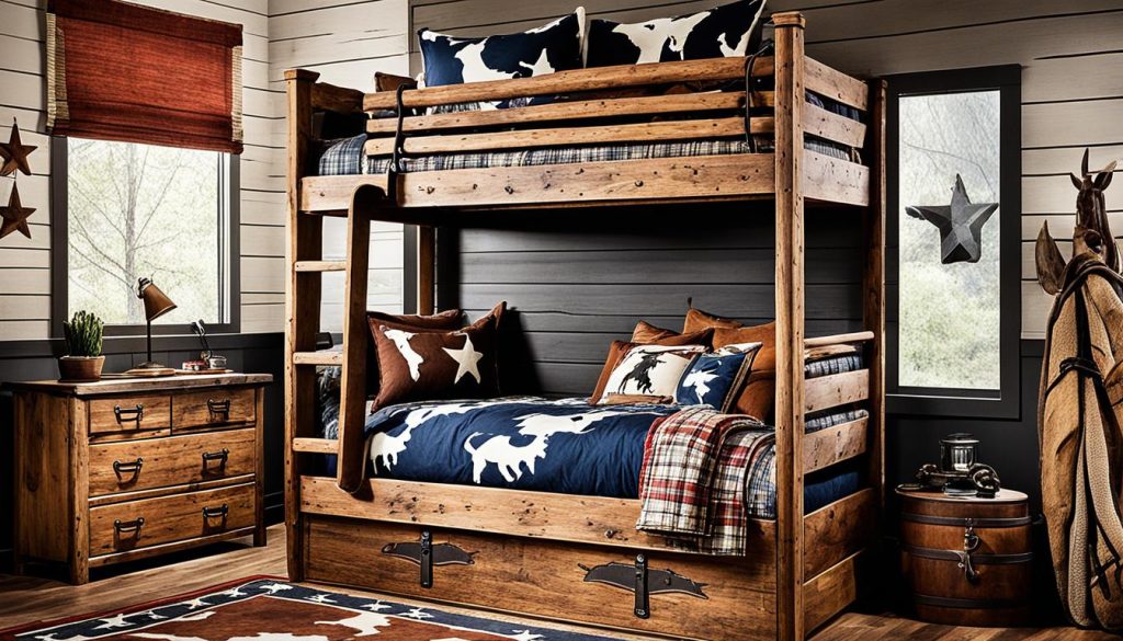 Rustic furniture for cowboy-themed bedrooms