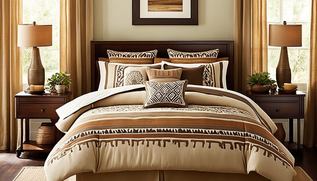 Safari-inspired bedroom textiles