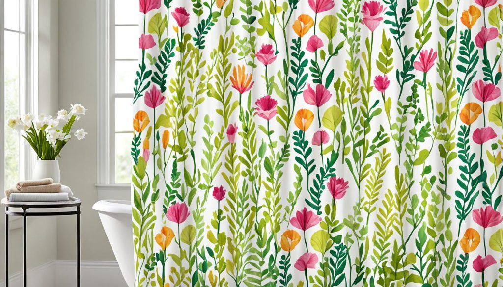 Seasonal botanical shower curtains