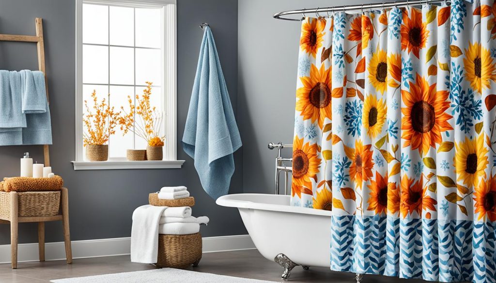 Seasonal shower curtain patterns