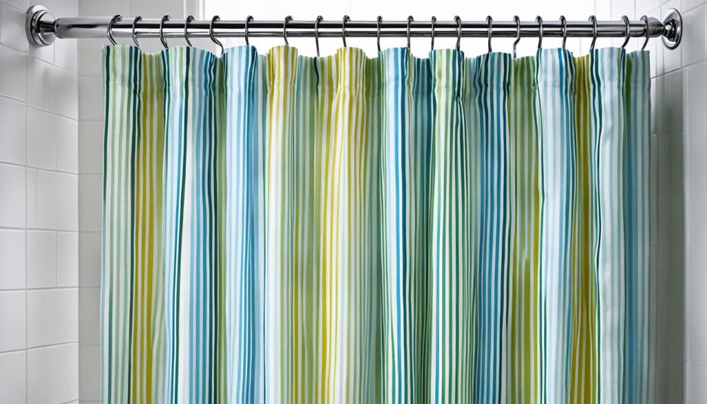 Seasonal striped shower curtains