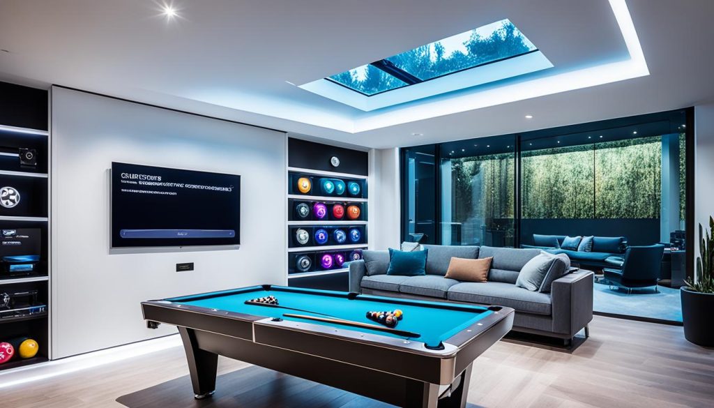 Smart home technology in a video game room