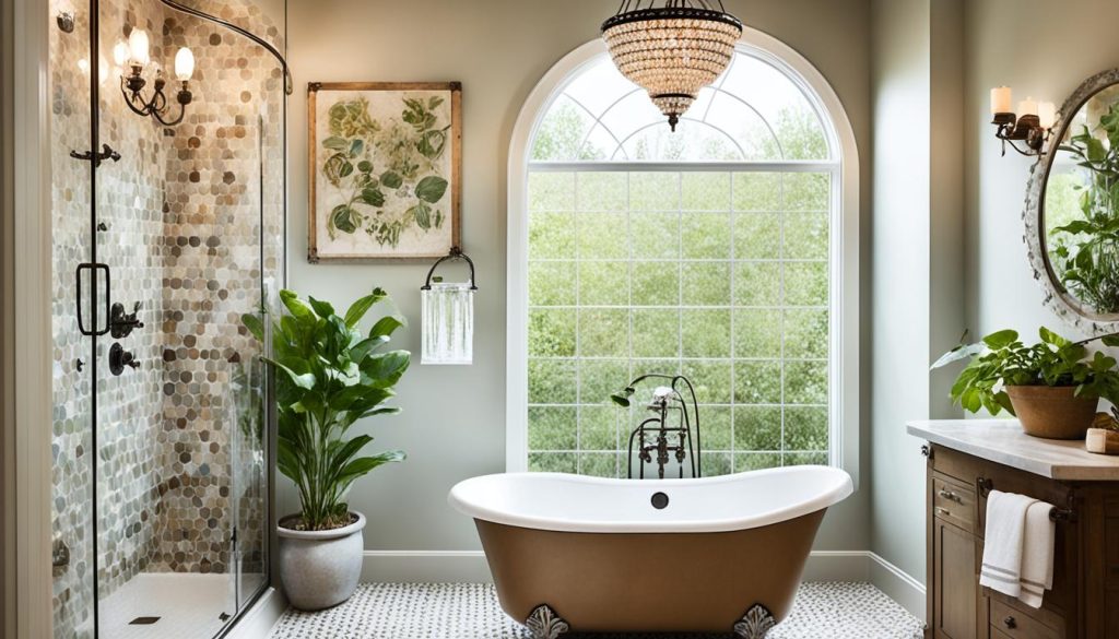 Spa-inspired showers with vintage elements