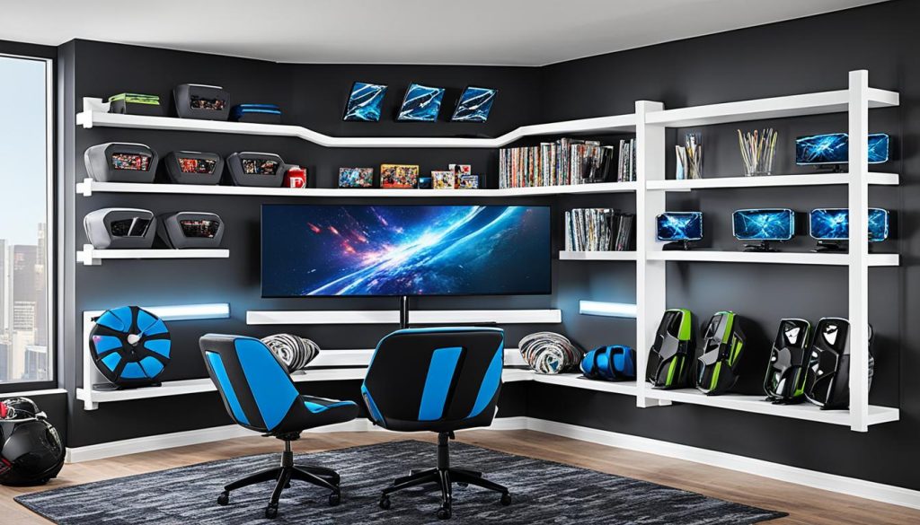 Space-saving gaming setup with innovative seating