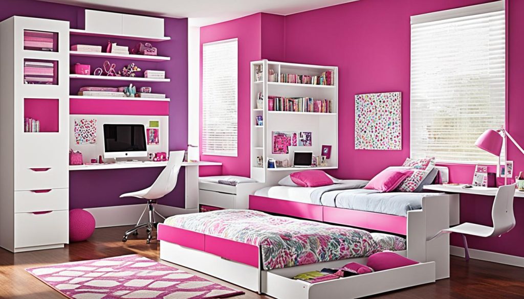 Space-saving ideas for cool girl's space