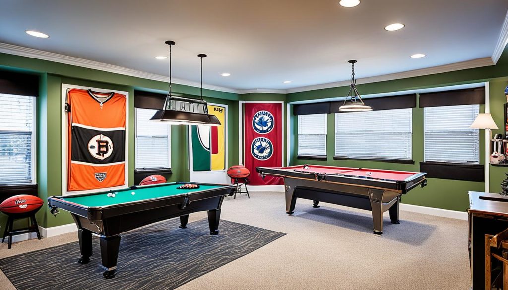 Sports-themed game room