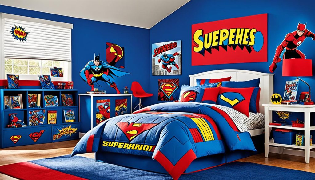 Superhero room decor color scheme