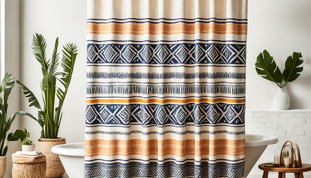 Sustainable boho shower curtain