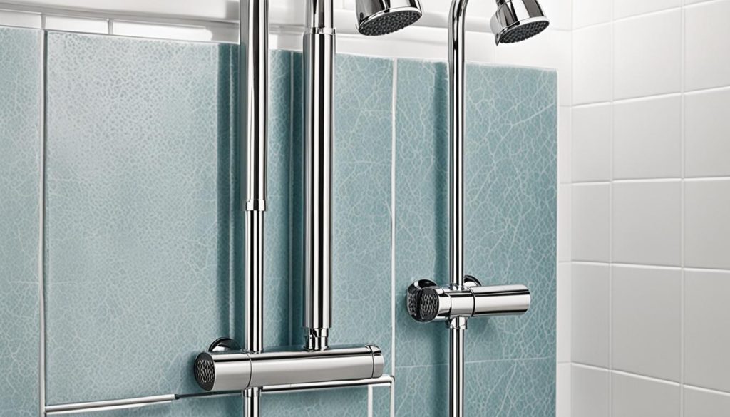 Tension rod organizers for adjustable shower storage