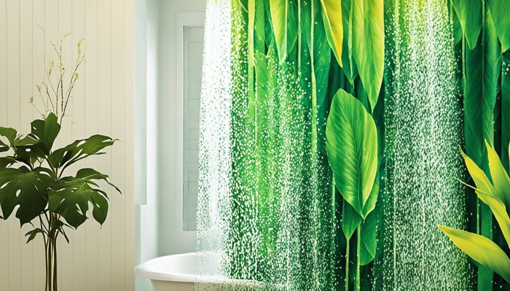 Tropical leaf shower curtains