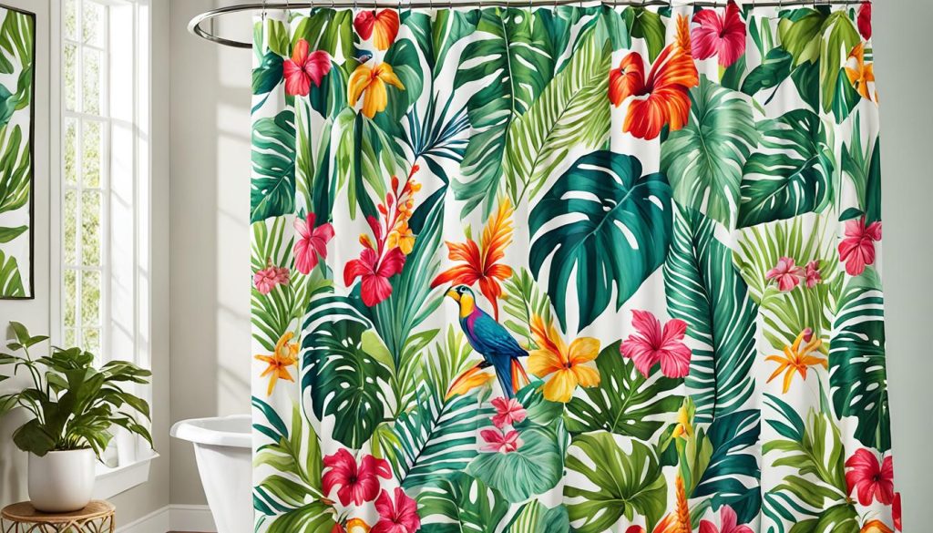 Tropical shower curtain patterns