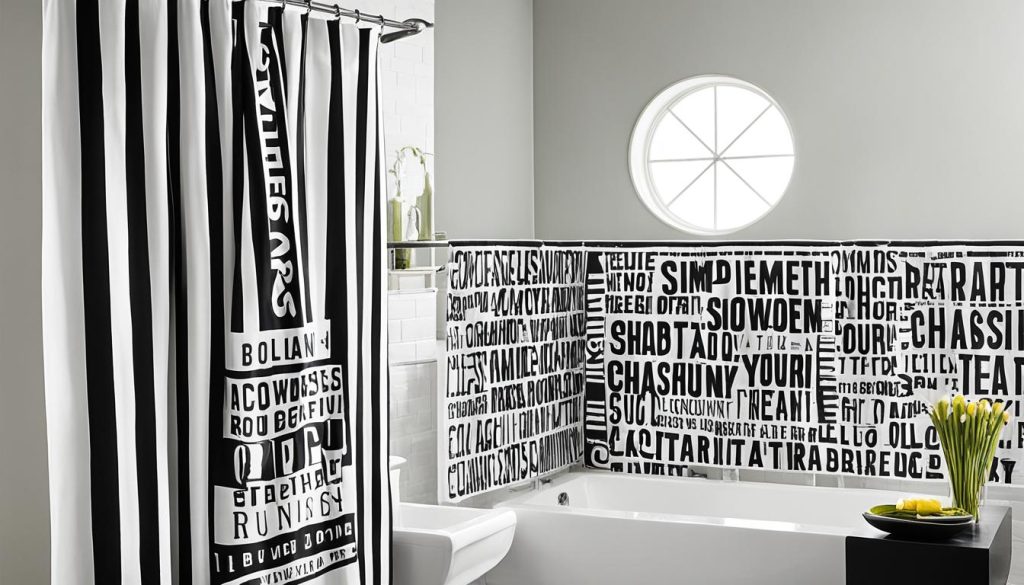 Typography shower curtains