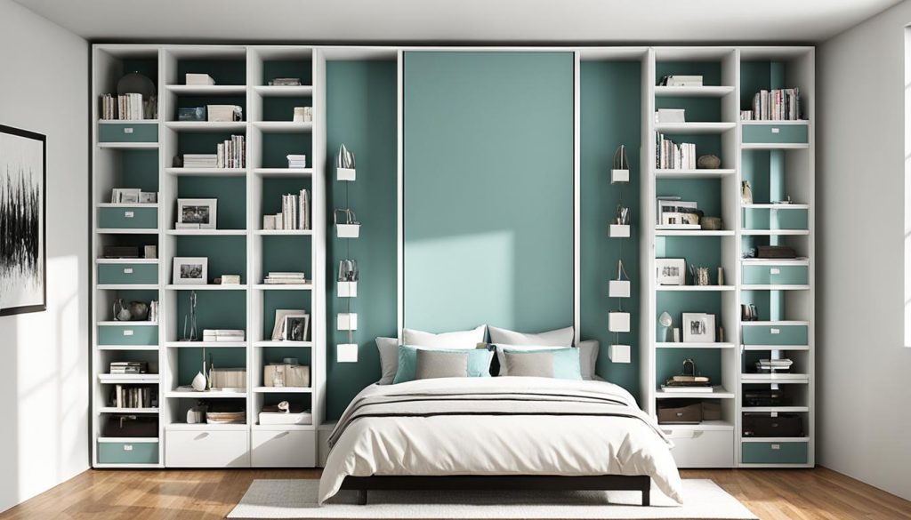 Vertical storage solutions for bedroom organization