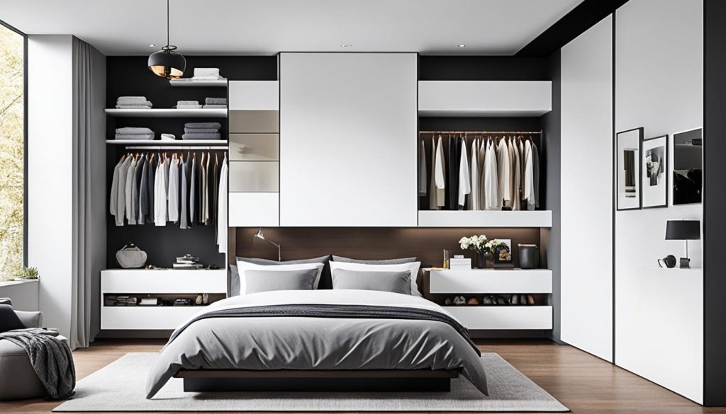 Vertical storage solutions for bedroom organization