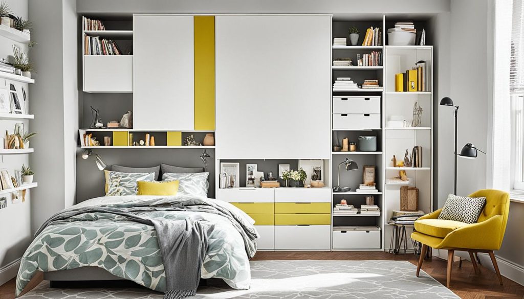 Vertical storage solutions for small bedrooms