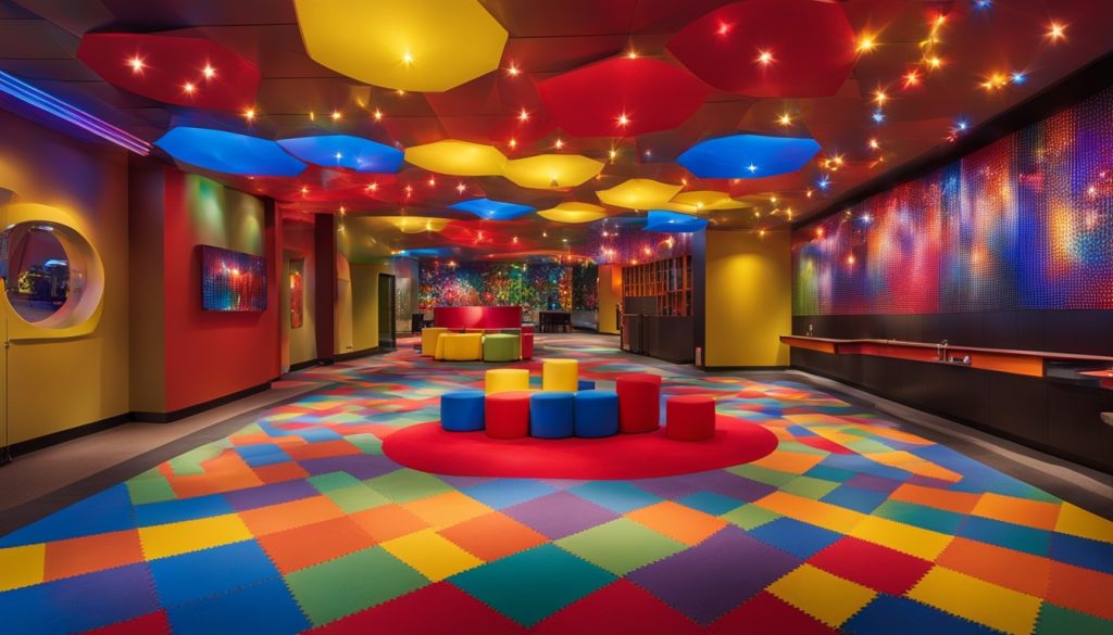 Vibrant lighting in indoor play areas