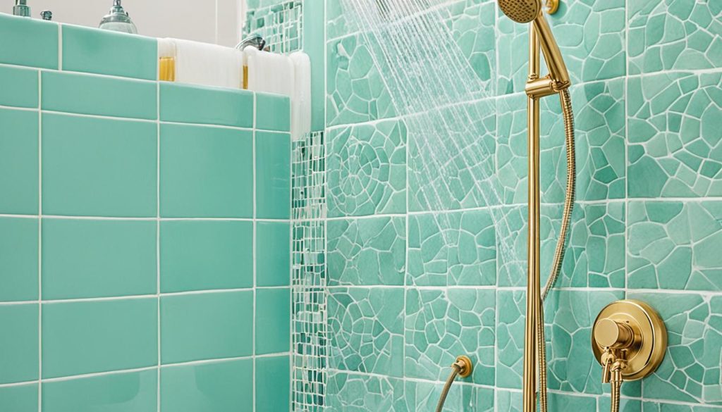 Vintage and modern shower design