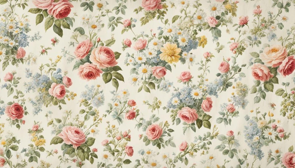 Vintage floral shower curtain