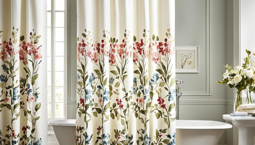 Vintage floral shower curtains in modern bathroom designs