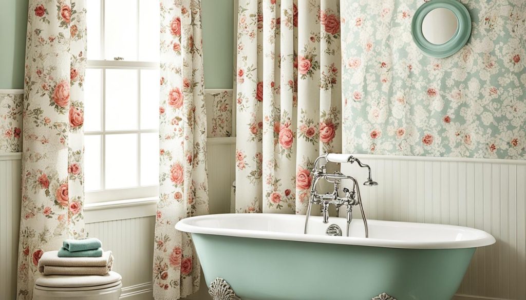 Vintage-inspired shower curtains