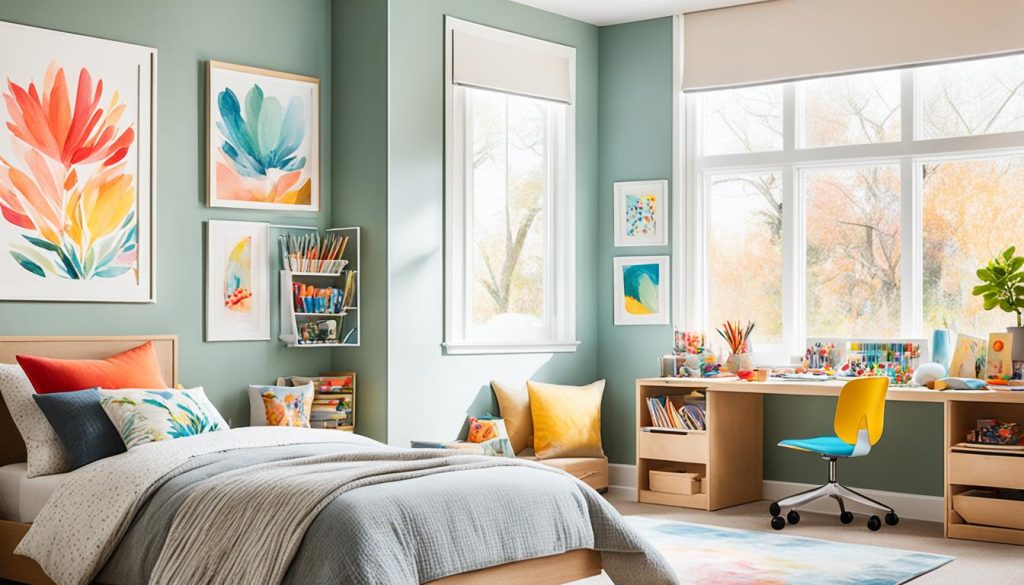 artistic kids bedroom with natural light