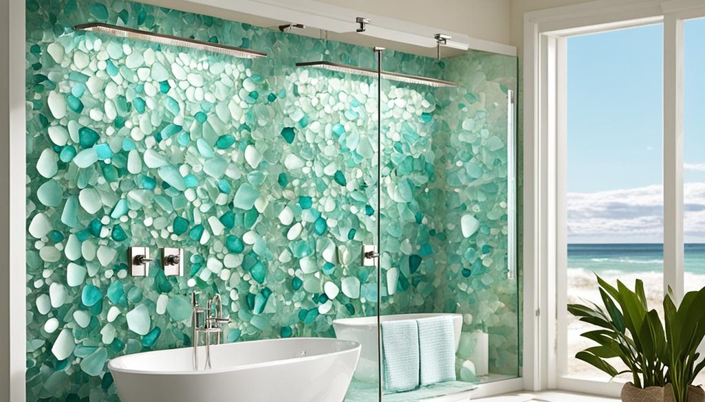 beach glass shower fixtures