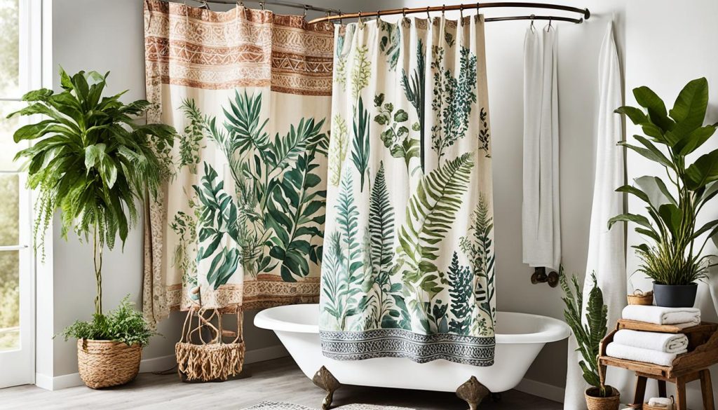 bohemian shower curtains