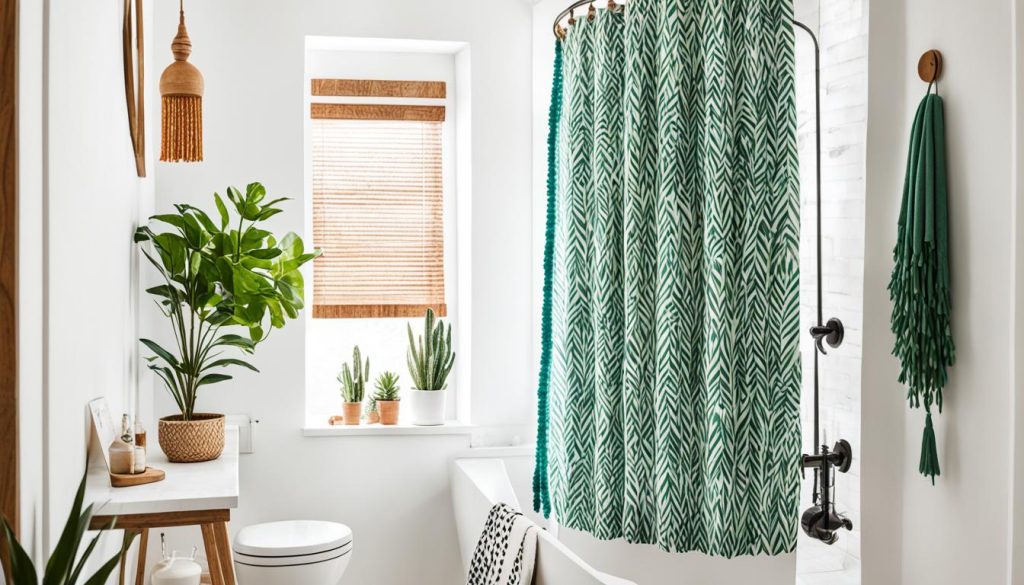 boho shower curtains for small bathrooms