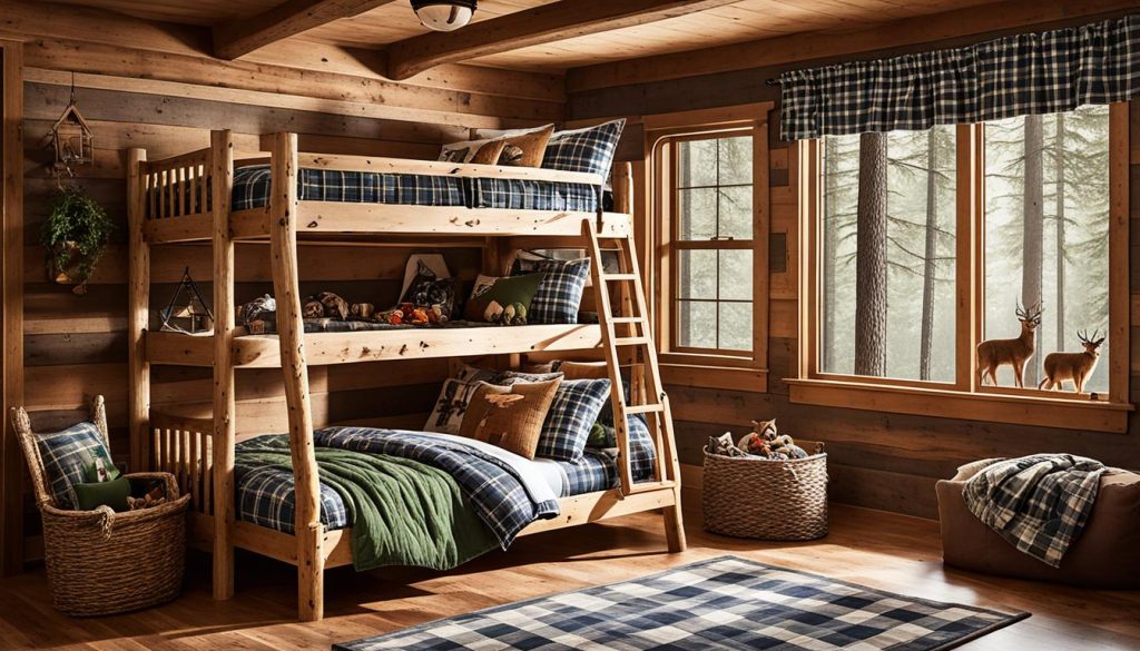 cabin-inspired bedroom for little adventurers