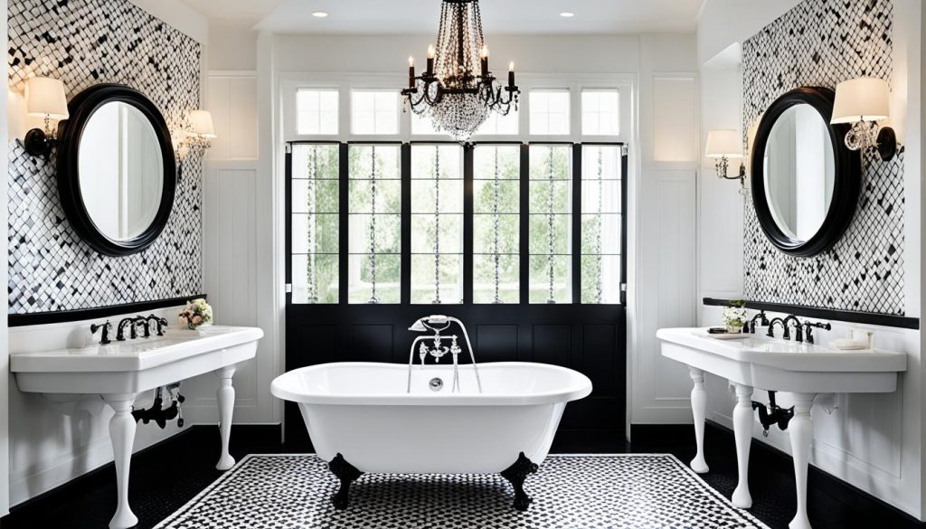 classic black and white bathroom