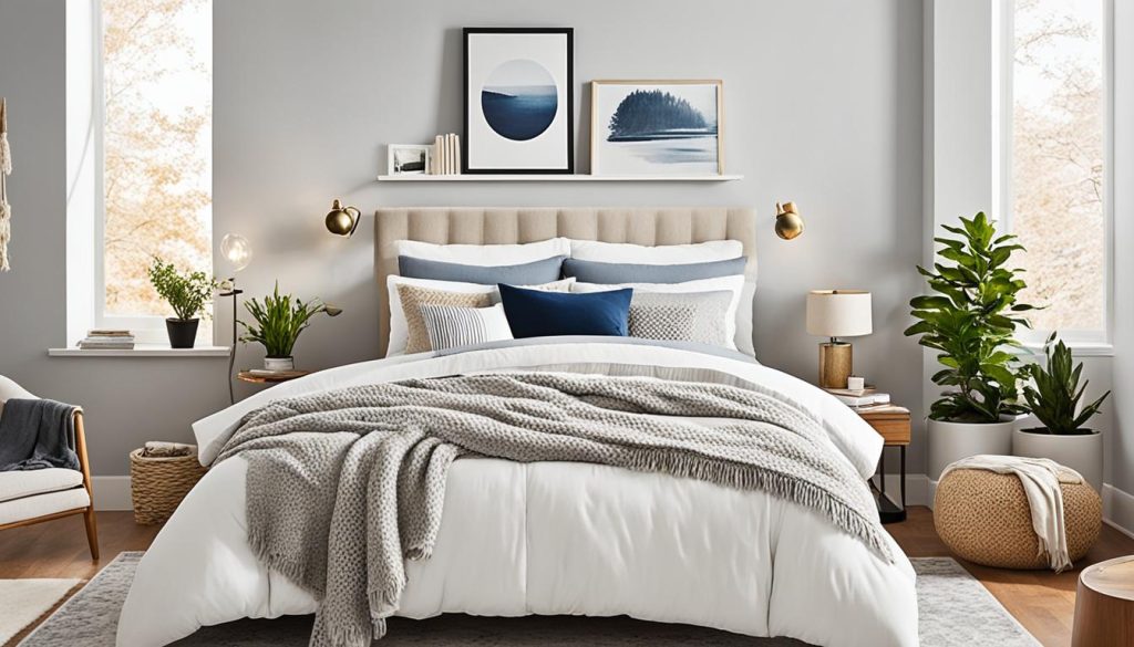 cozy apartment bedroom vibes with soft furnishings