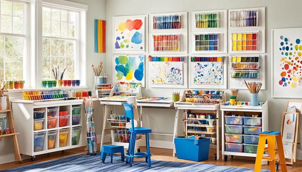 creative storage solutions for boys art studio