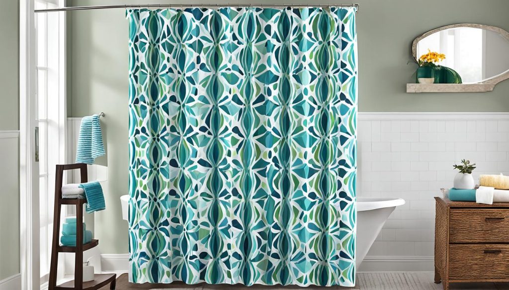 geometric shower curtain prints