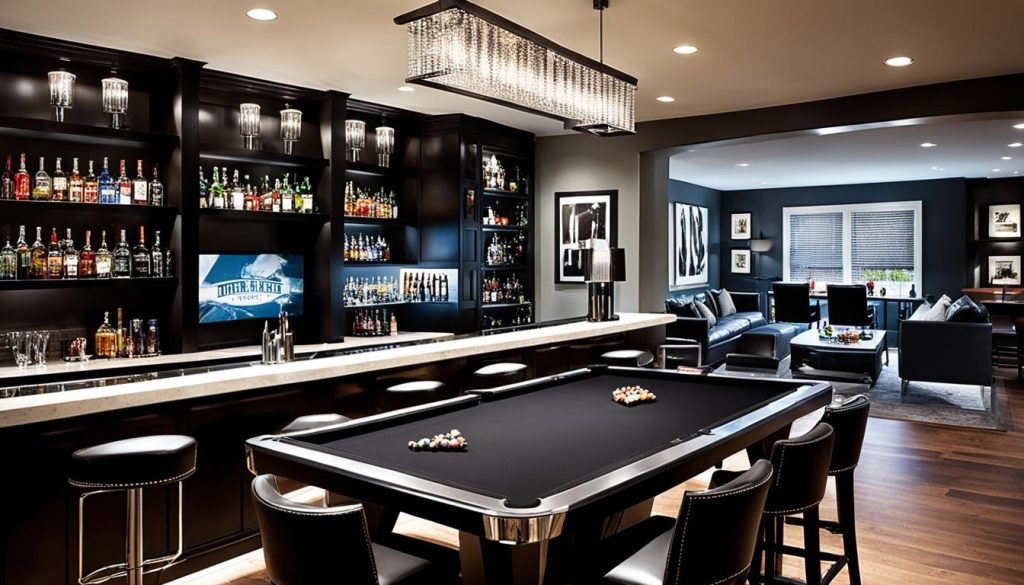 home bar in game room