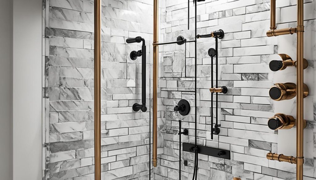 industrial chic shower design