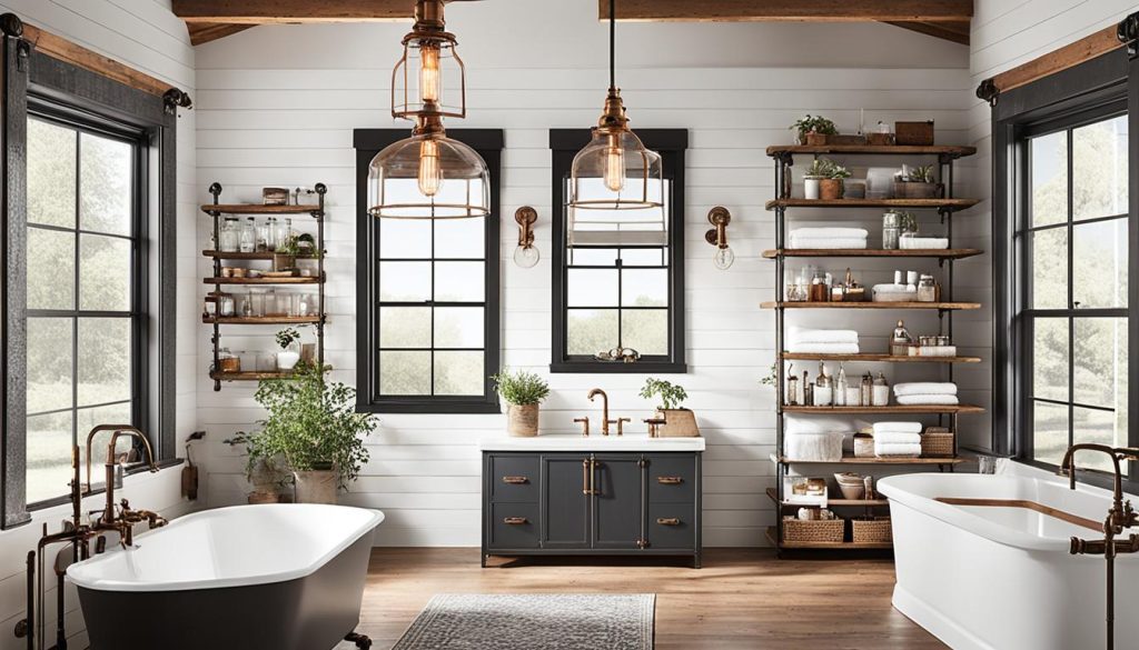 industrial farmhouse bathroom