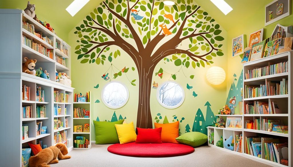 kids indoor play area reading nook