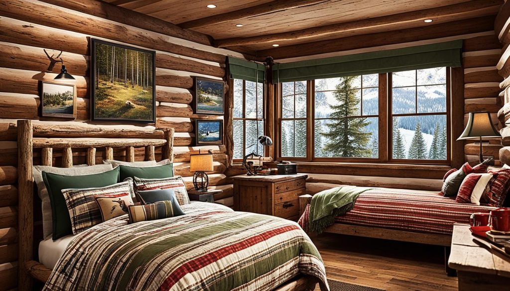 log cabin style bedroom for boys