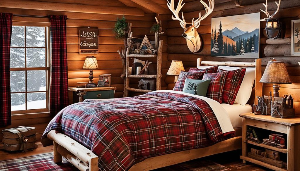 log cabin themed rooms