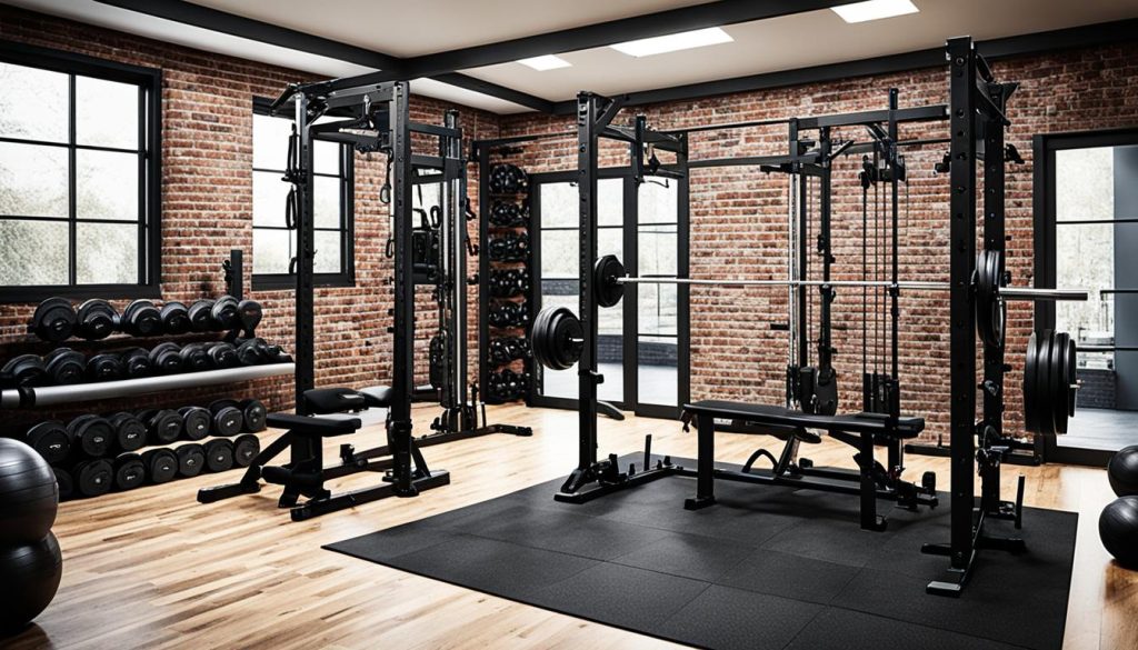 man cave gym equipment