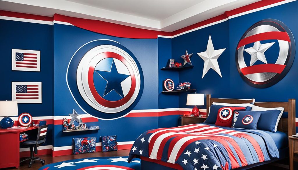 marvel-inspired interiors with Captain America theme