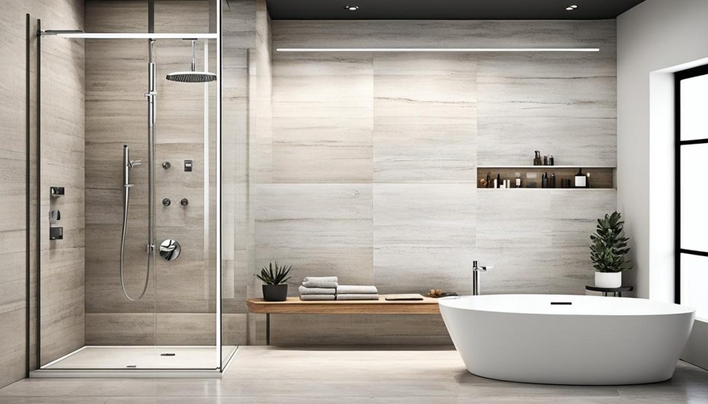 minimalist shower spaces