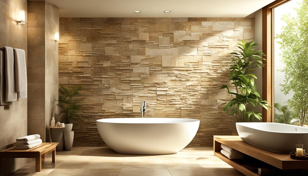 natural stone tiles in bathroom