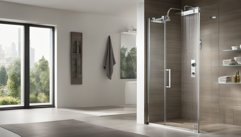 space-saving shower storage