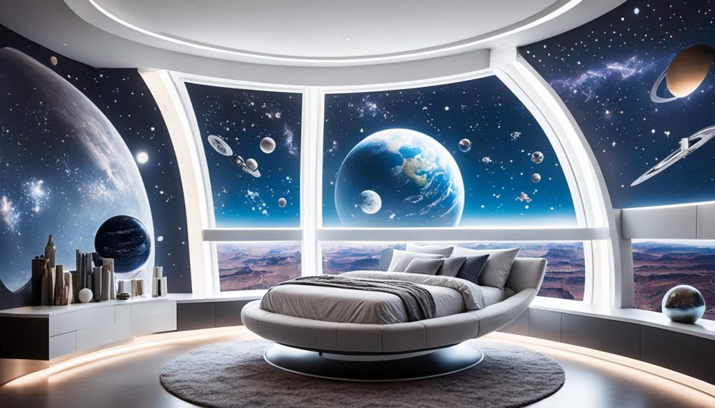 stellar interior design for space-themed bedroom