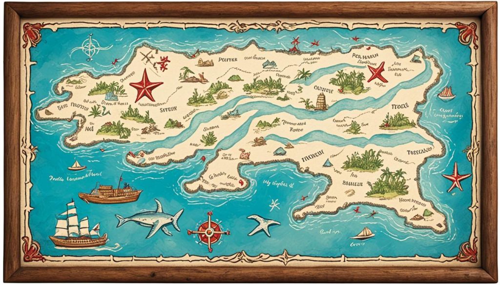 treasure map wall art