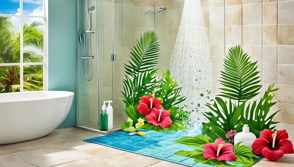 tropical shower accessories cleaning