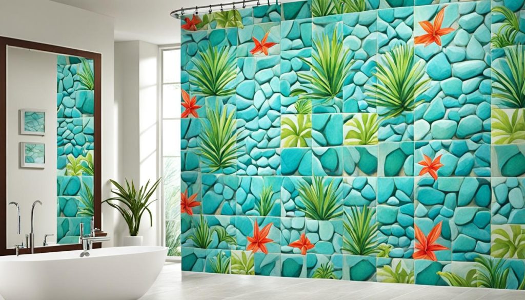 tropical shower tiles