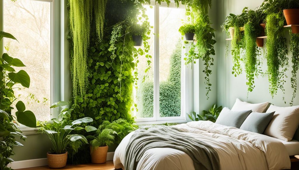 vertical gardening in bedroom