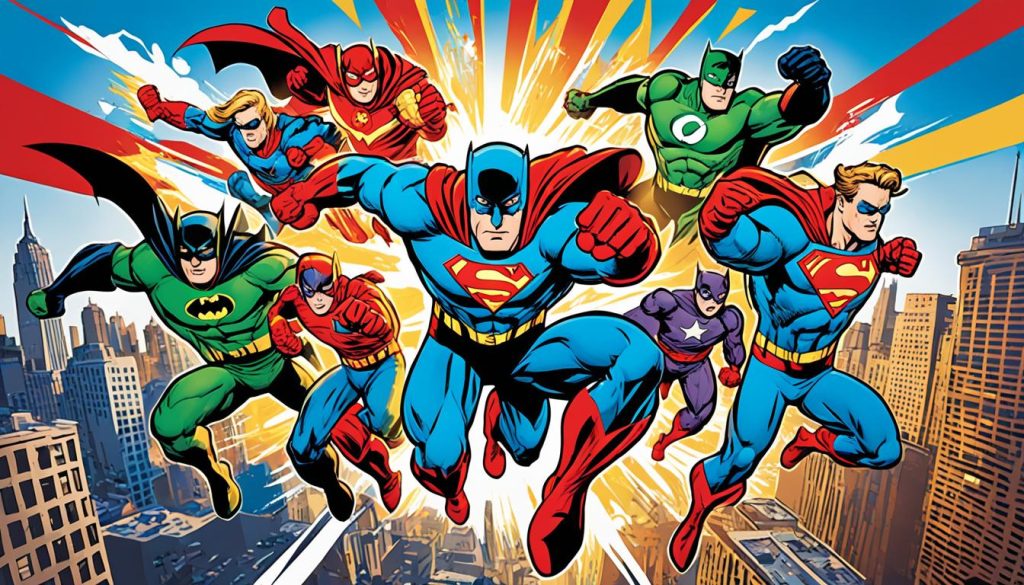 vibrant wall art superhero mural